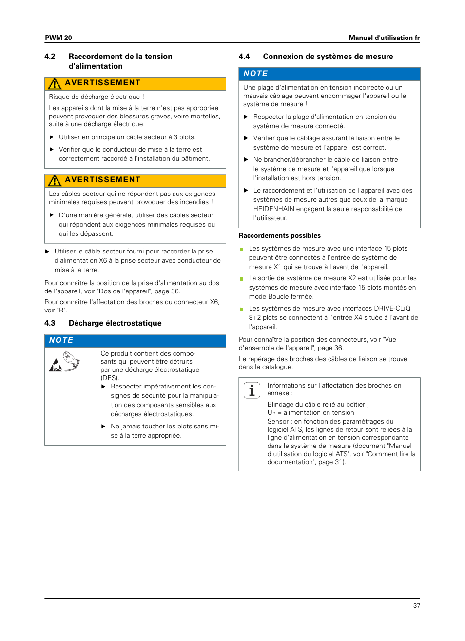 2 raccordement de la tension d'alimentation, 3 décharge électrostatique, 4 connexion de systèmes de mesure | HEIDENHAIN PWM 20 User Manual | Page 35 / 180