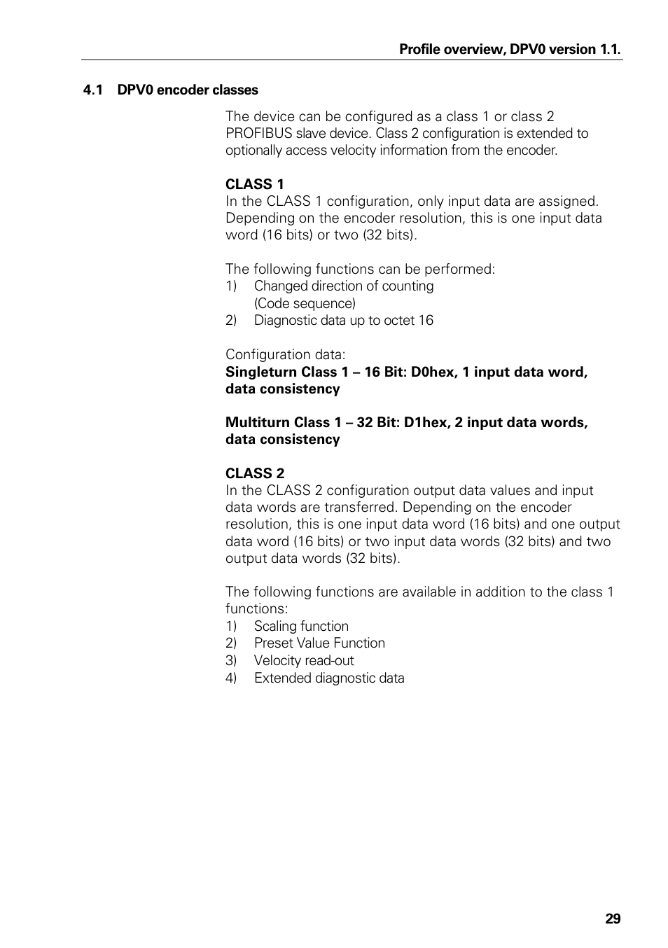 Dpv0 encoder classes | HEIDENHAIN PROFIBUS-DP (DPV0) User Manual | Page 29 / 62