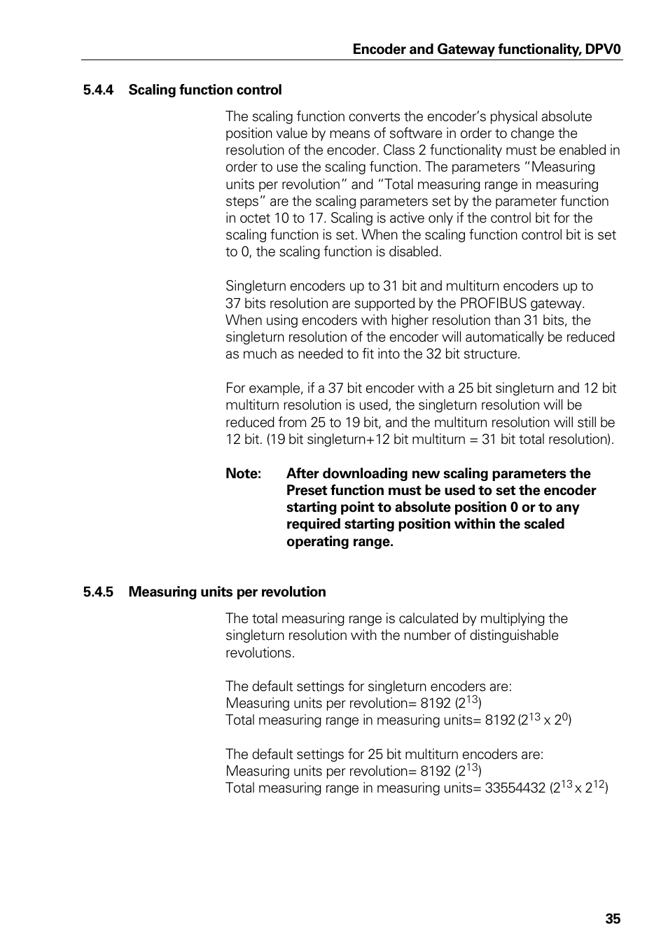 Measuring units per revolution | HEIDENHAIN PROFIBUS-DP (DPV0) User Manual | Page 35 / 62