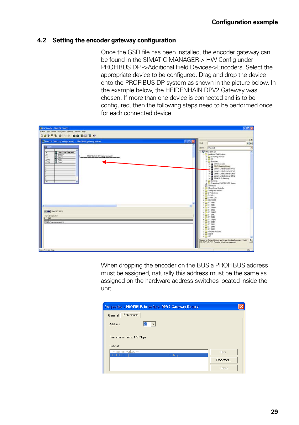 2 setting the encoder gateway configuration, Setting the encoder gateway configuration | HEIDENHAIN PROFIBUS-DP (DPV2) User Manual | Page 29 / 93