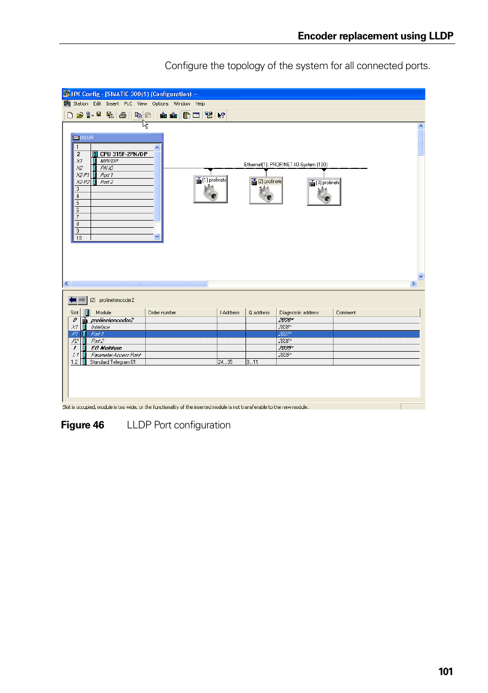 46 lldp port configuration, Figure 46, Lldp port configuration | HEIDENHAIN PROFINET User Manual | Page 101 / 110