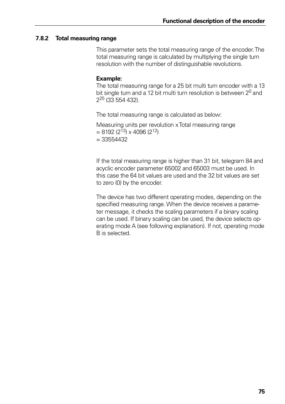 2 total measuring range, Total measuring range | HEIDENHAIN PROFINET User Manual | Page 75 / 110