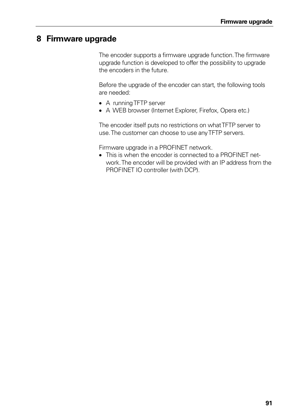 Upgrade, Firmware upgrade, 8firmware upgrade | HEIDENHAIN PROFINET User Manual | Page 91 / 110
