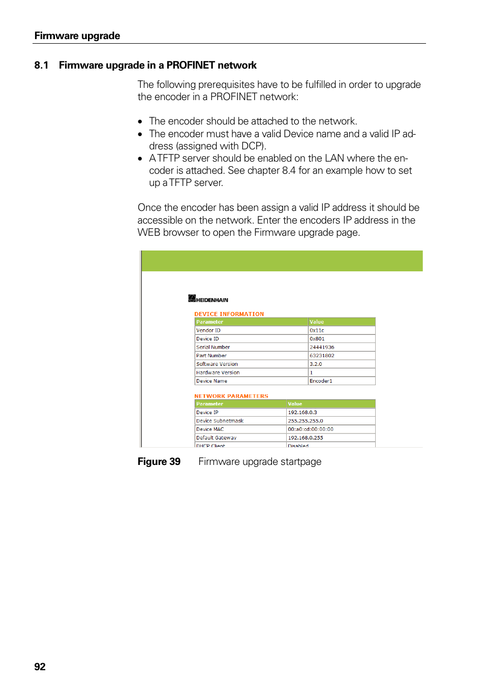 1 firmware upgrade in a profinet network, Firmware upgrade in a profinet network, Figure 39 | HEIDENHAIN PROFINET User Manual | Page 92 / 110