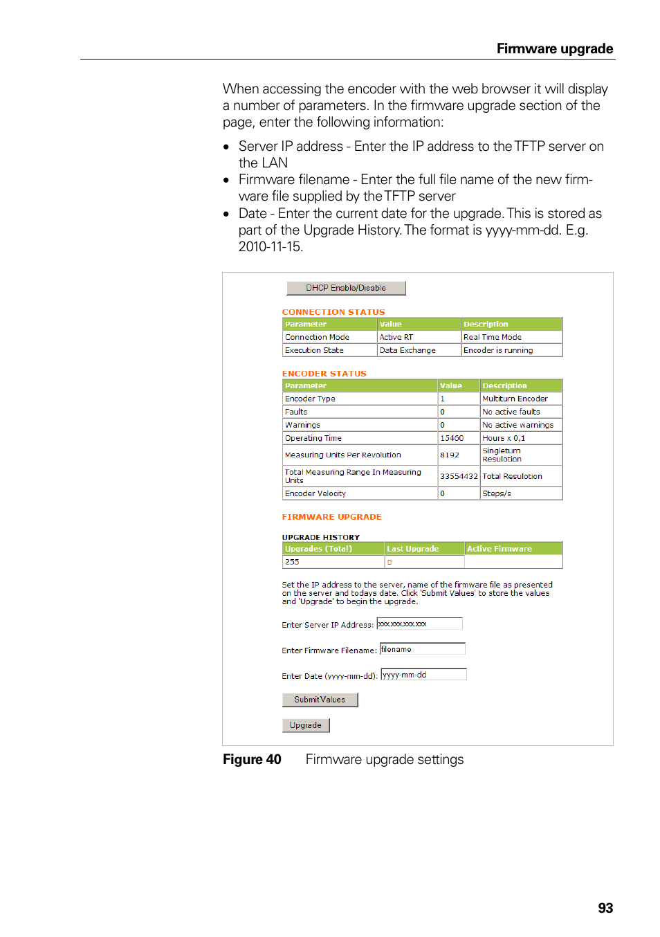 Figure 40 firmware upgrade settings, Figure 40, Firmware upgrade settings | HEIDENHAIN PROFINET User Manual | Page 93 / 110