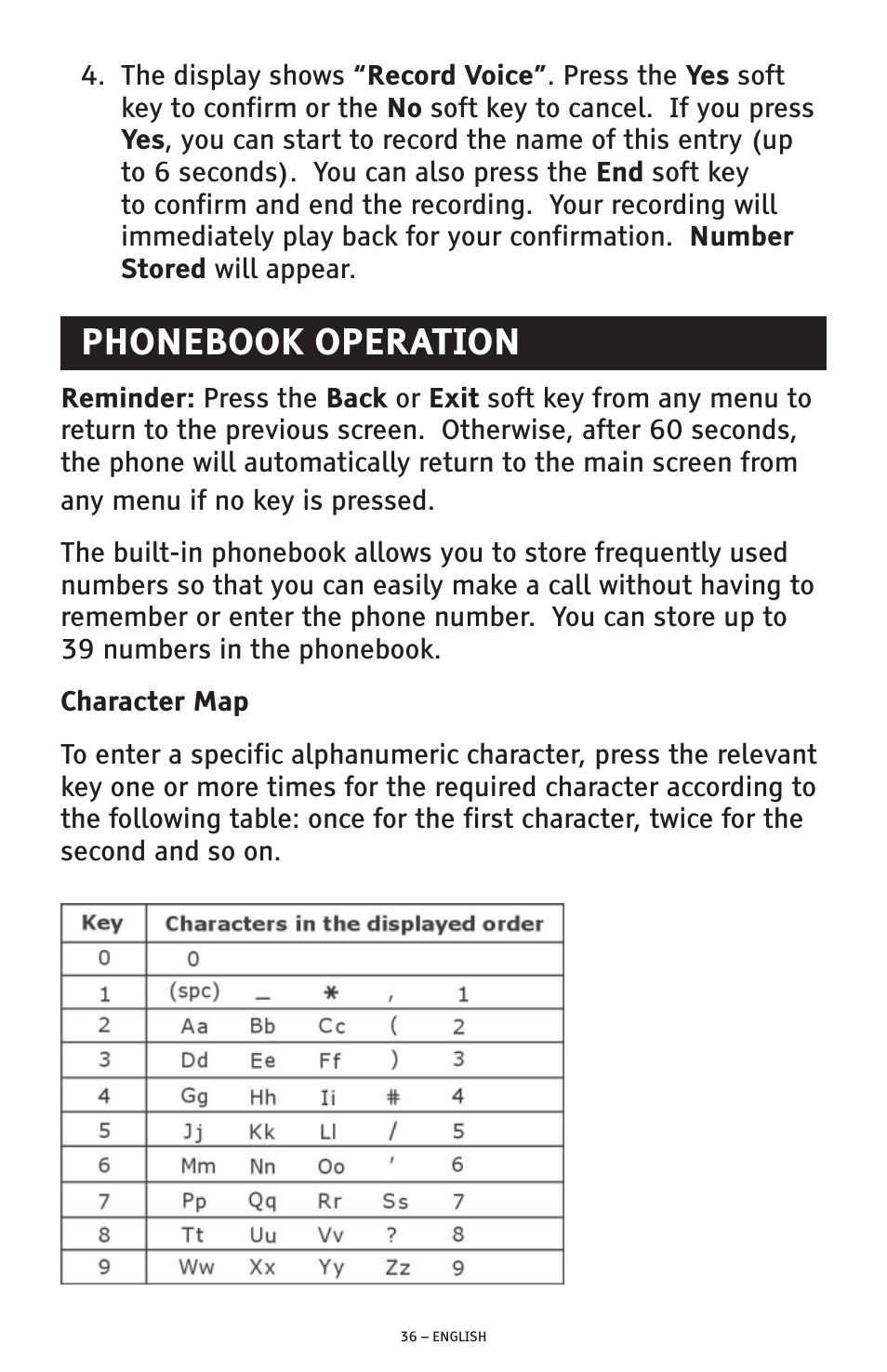 Phonebook operation | ClearSounds AMPLIFIED FREEDOM PHONE CSC600D User Manual | Page 36 / 138