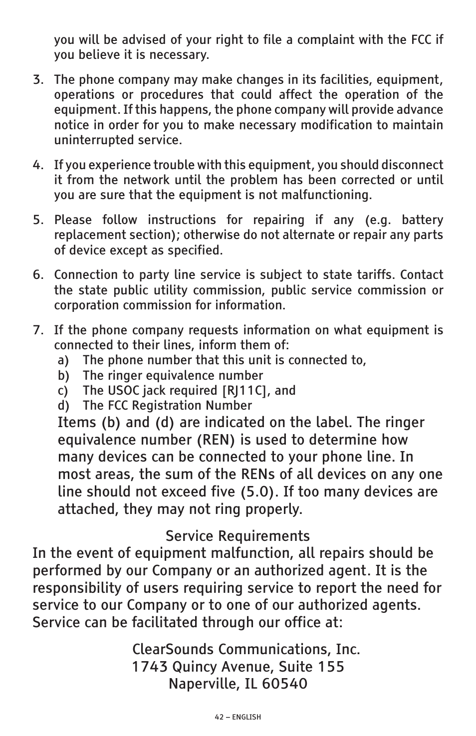 ClearSounds AMPLIFIED FREEDOM PHONE CSC600D User Manual | Page 42 / 138