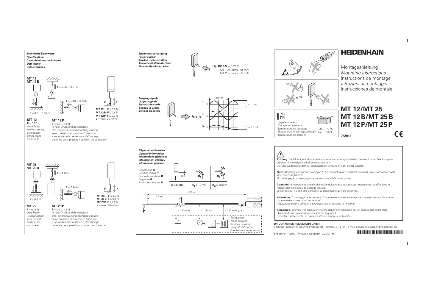 HEIDENHAIN MT 12 User Manual | 2 pages