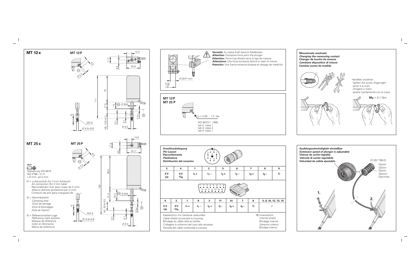 Mt 25 x, Mt 12 x, Mt 12 p mt 25 p | Mt 25 p, Mt 12 p | HEIDENHAIN MT 12 User Manual | Page 2 / 2