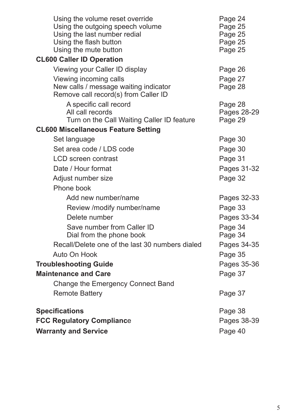 ClearSounds CL600 User Manual | Page 5 / 41