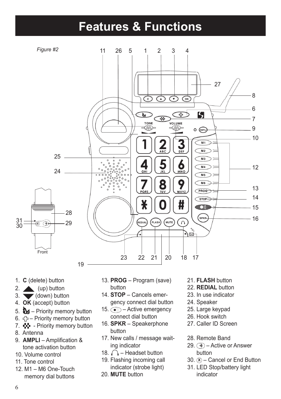 Features & functions | ClearSounds CL600 User Manual | Page 6 / 41
