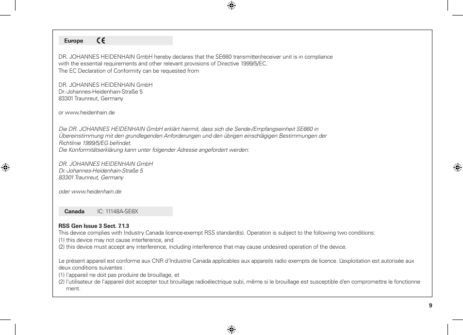 HEIDENHAIN SE 660 User Manual | Page 9 / 48