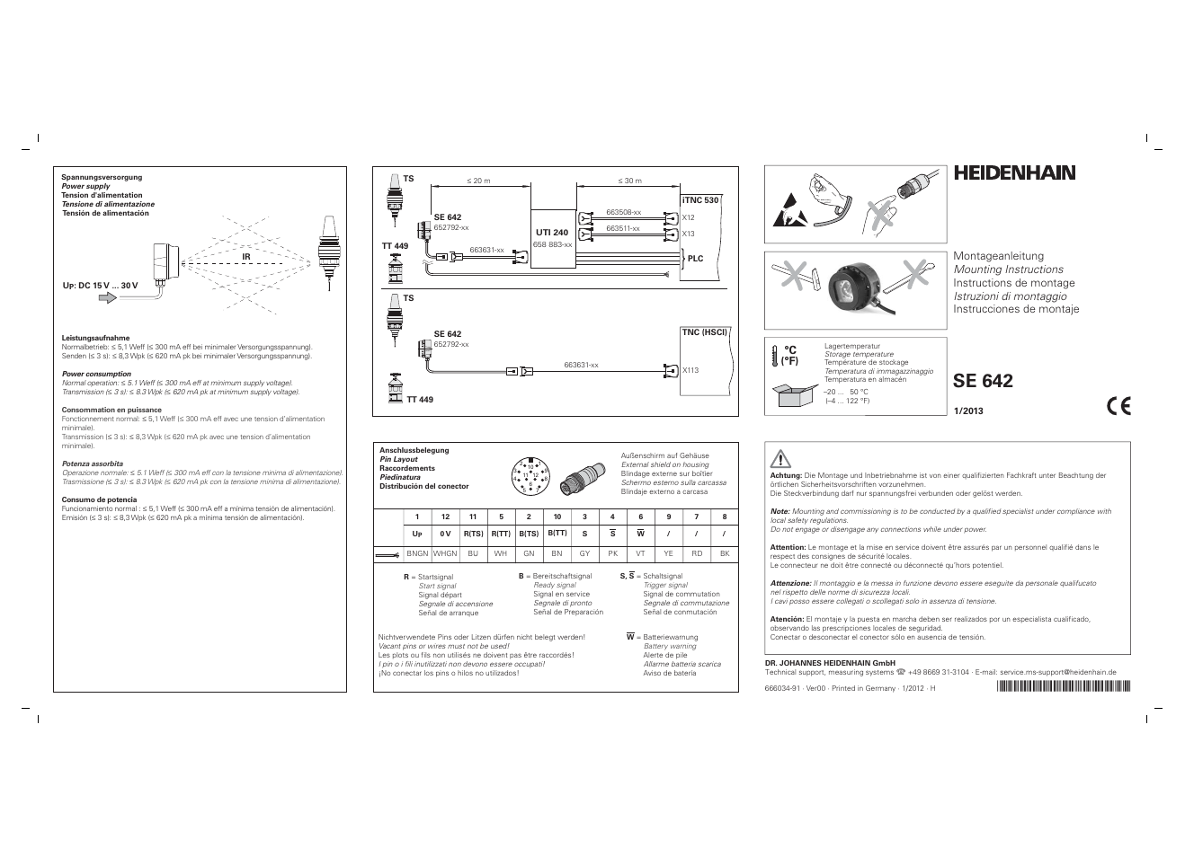 HEIDENHAIN SE 642 User Manual | 2 pages