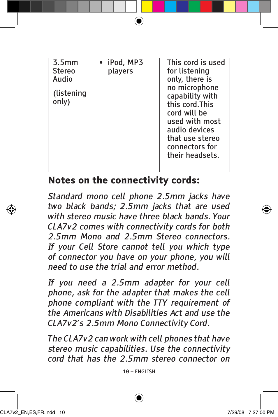 ClearSounds CLA7V2 User Manual | Page 10 / 54