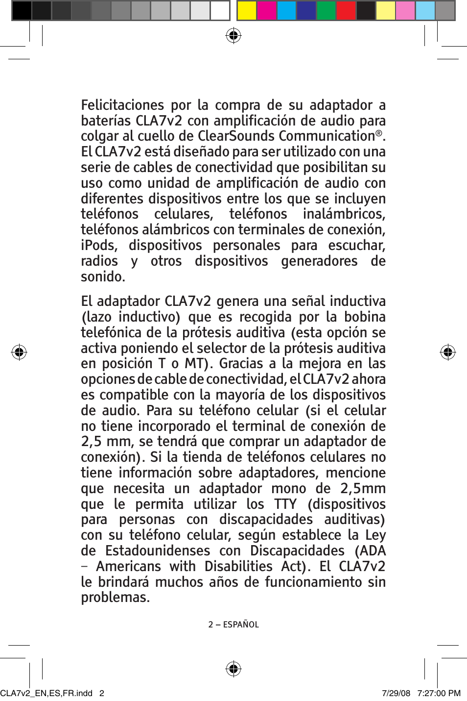 ClearSounds CLA7V2 User Manual | Page 18 / 54
