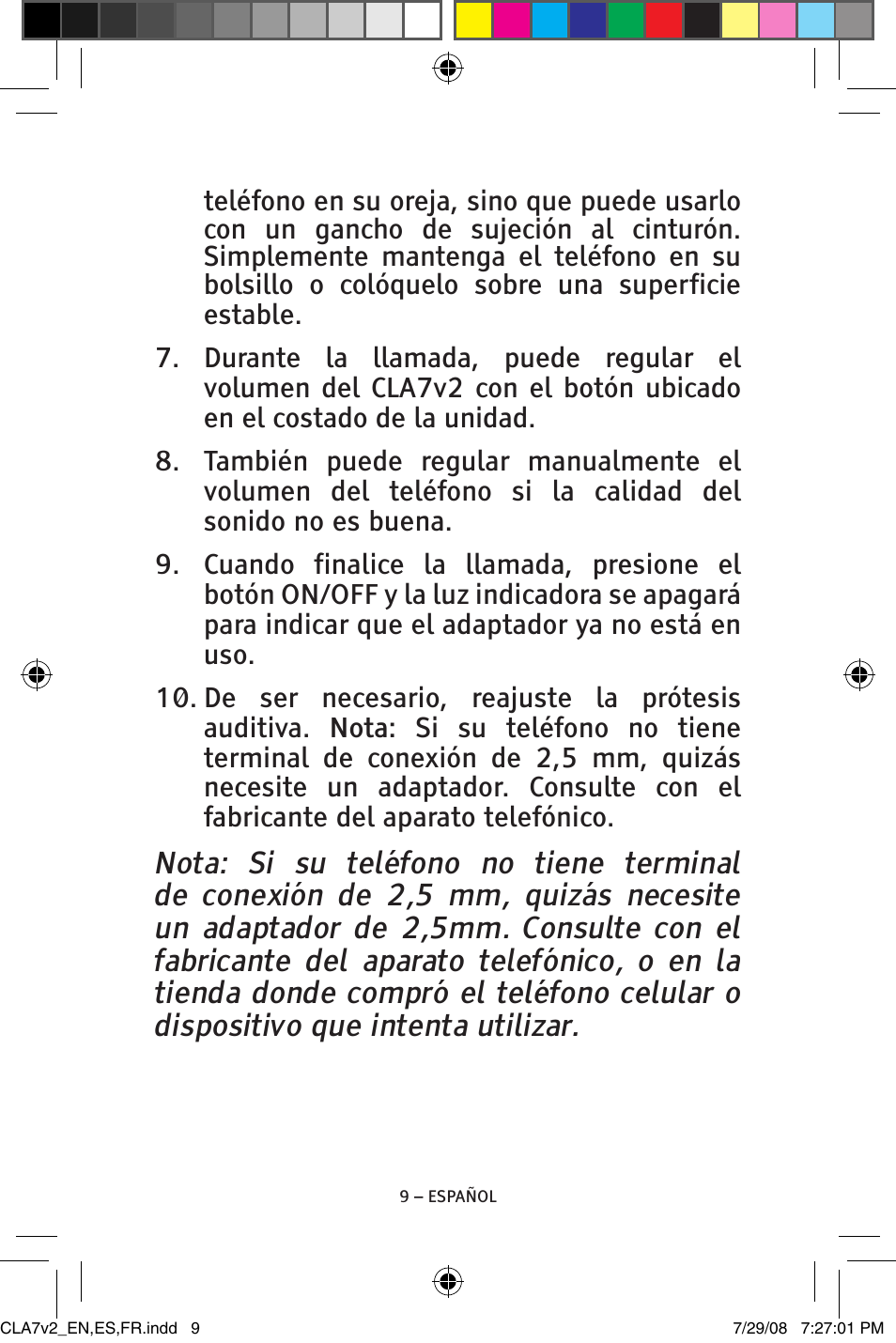 ClearSounds CLA7V2 User Manual | Page 25 / 54