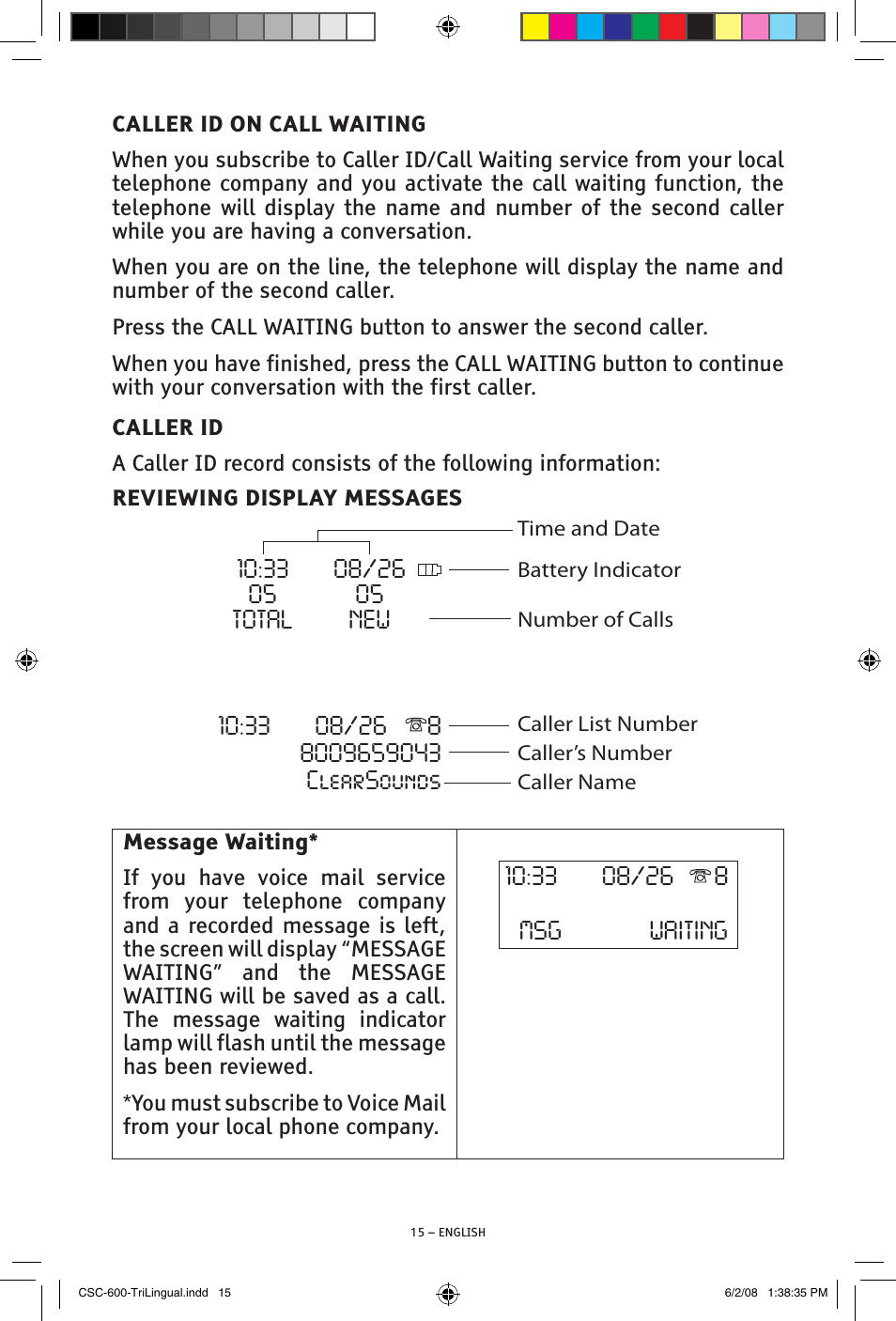 ClearSounds V508 User Manual | Page 15 / 70