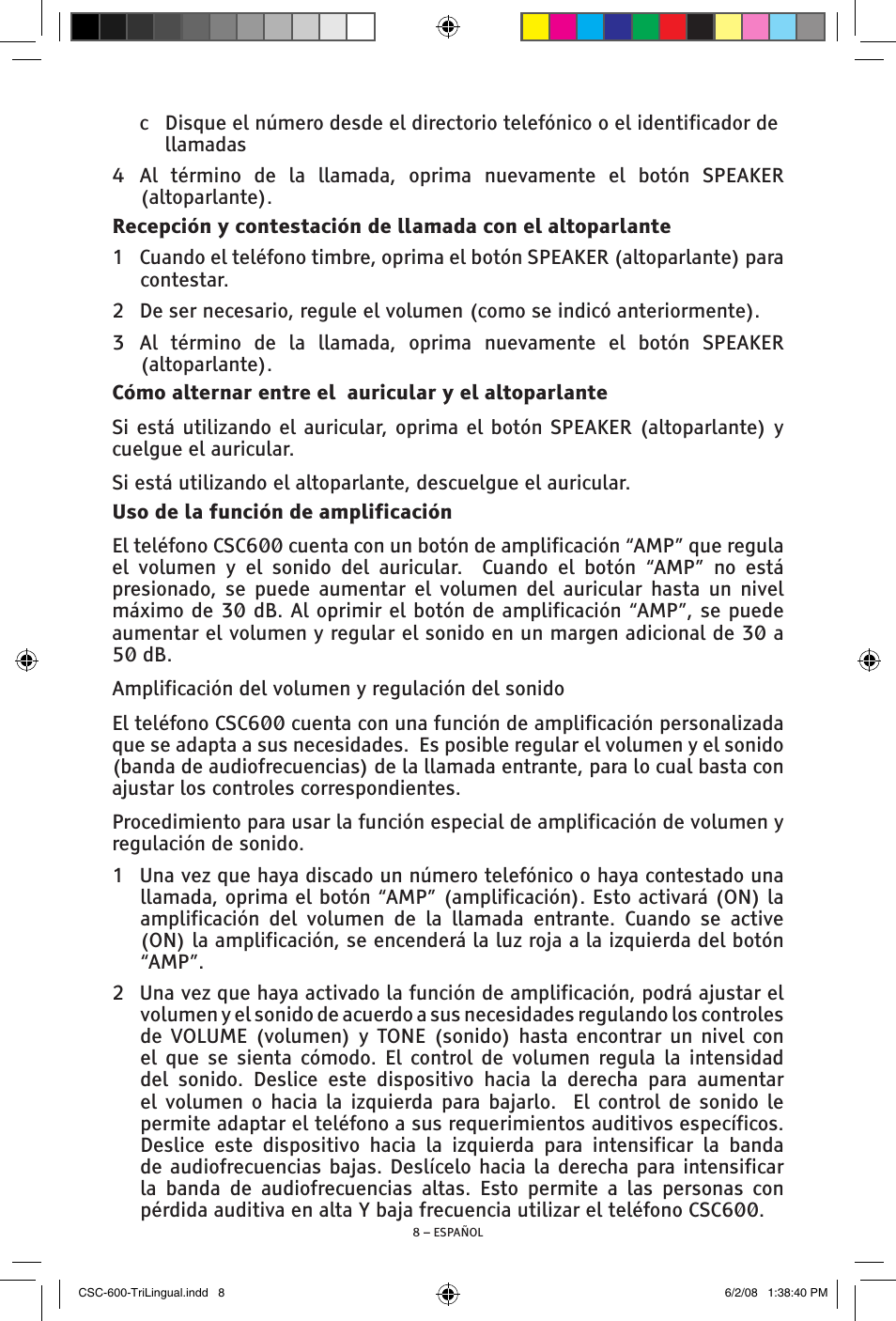 ClearSounds V508 User Manual | Page 30 / 70