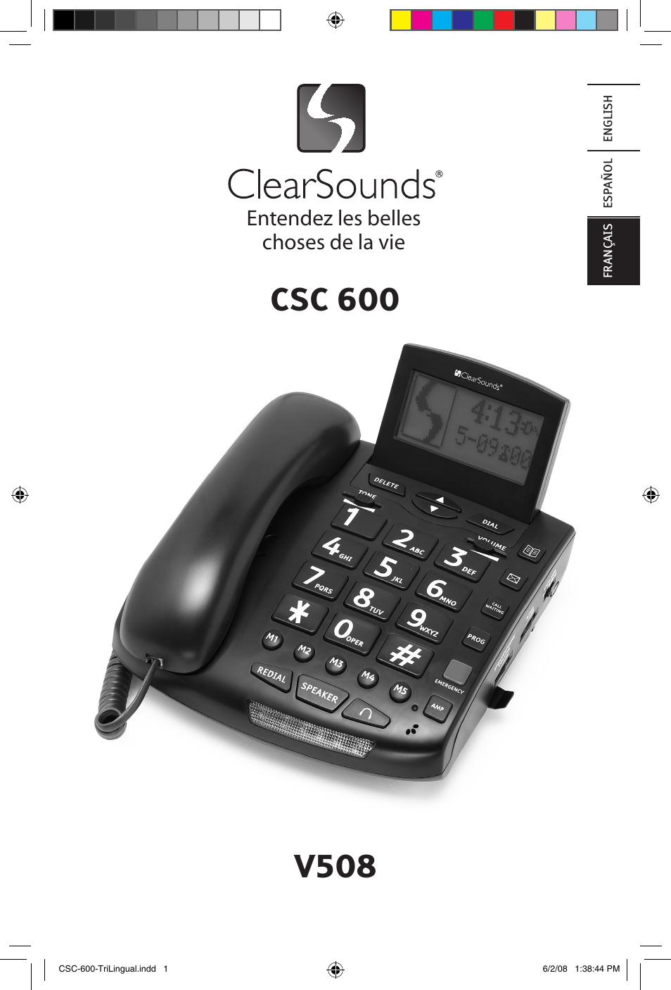 Entendez les belles choses de la vie | ClearSounds V508 User Manual | Page 45 / 70