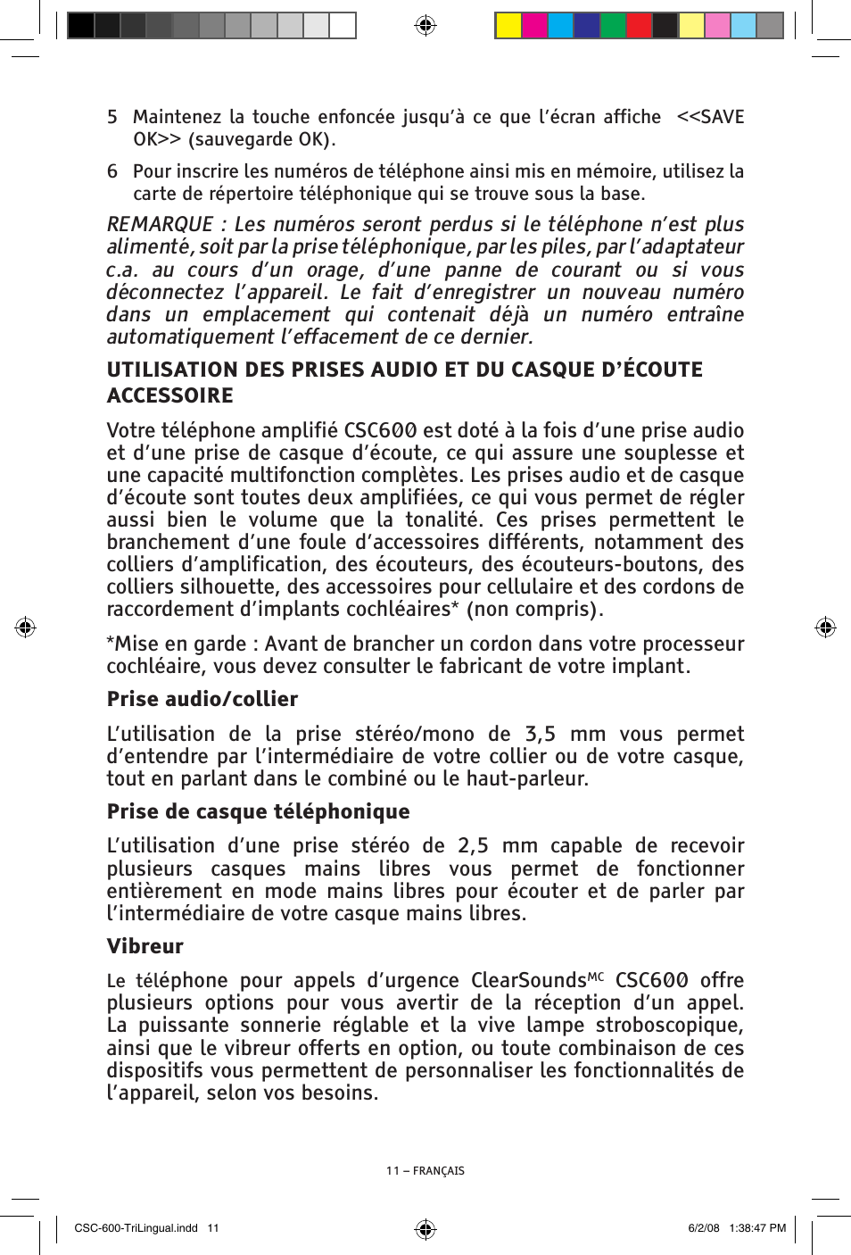 ClearSounds V508 User Manual | Page 55 / 70