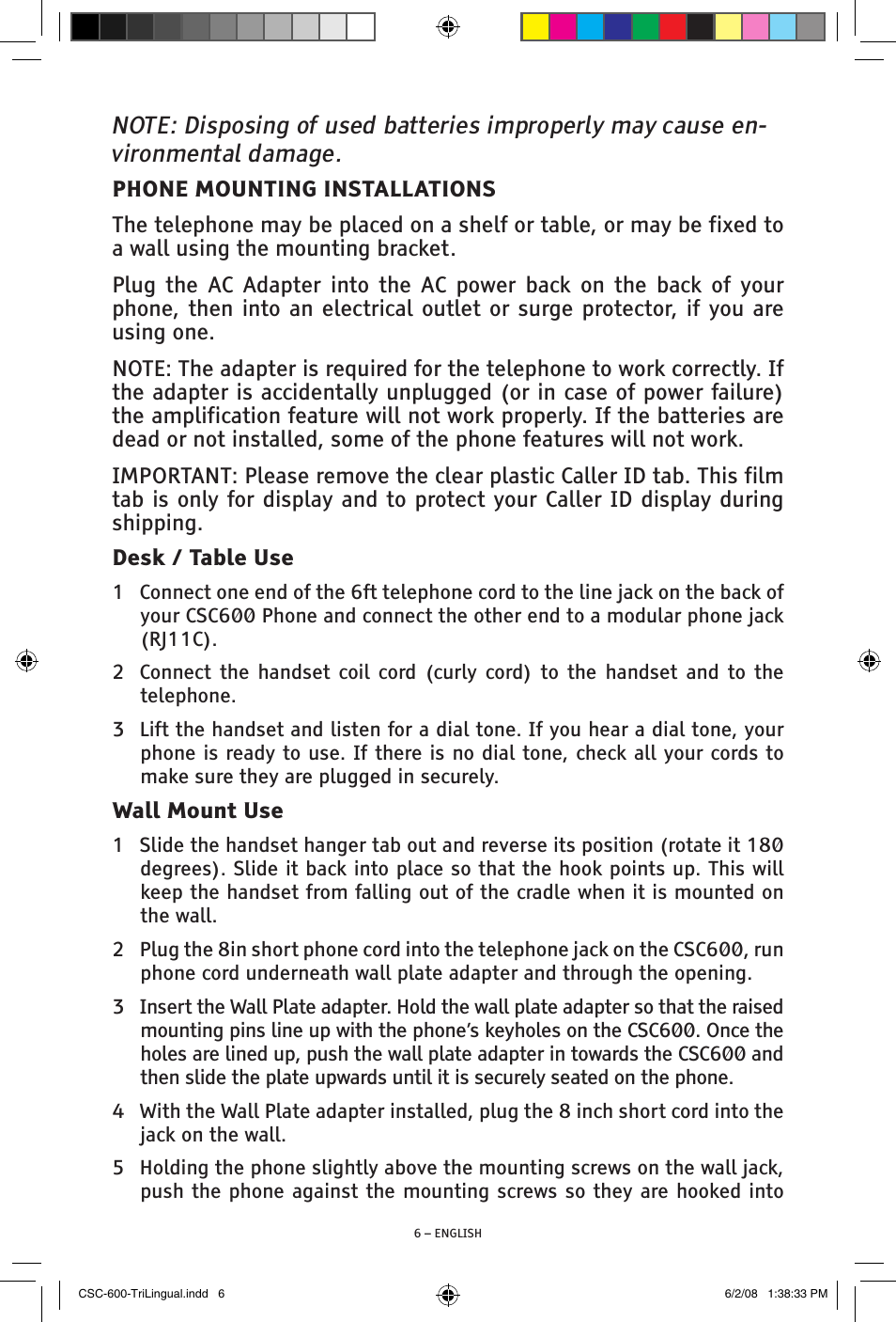ClearSounds V508 User Manual | Page 6 / 70