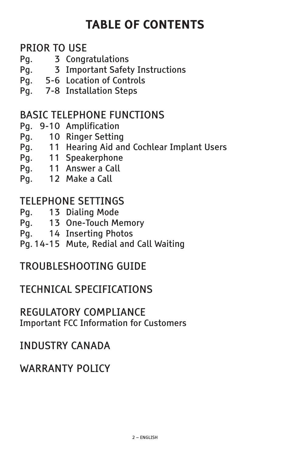 ClearSounds CSC500 User Manual | Page 2 / 60