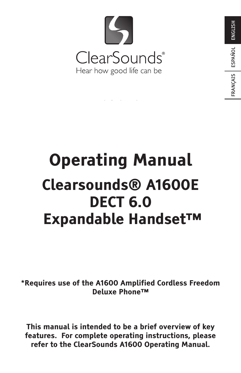 ClearSounds A1600E User Manual | 19 pages