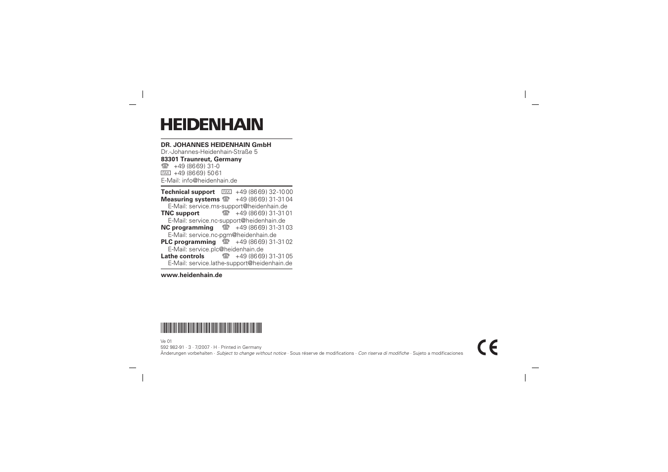 HEIDENHAIN TTR 4x00 User Manual | Page 16 / 16