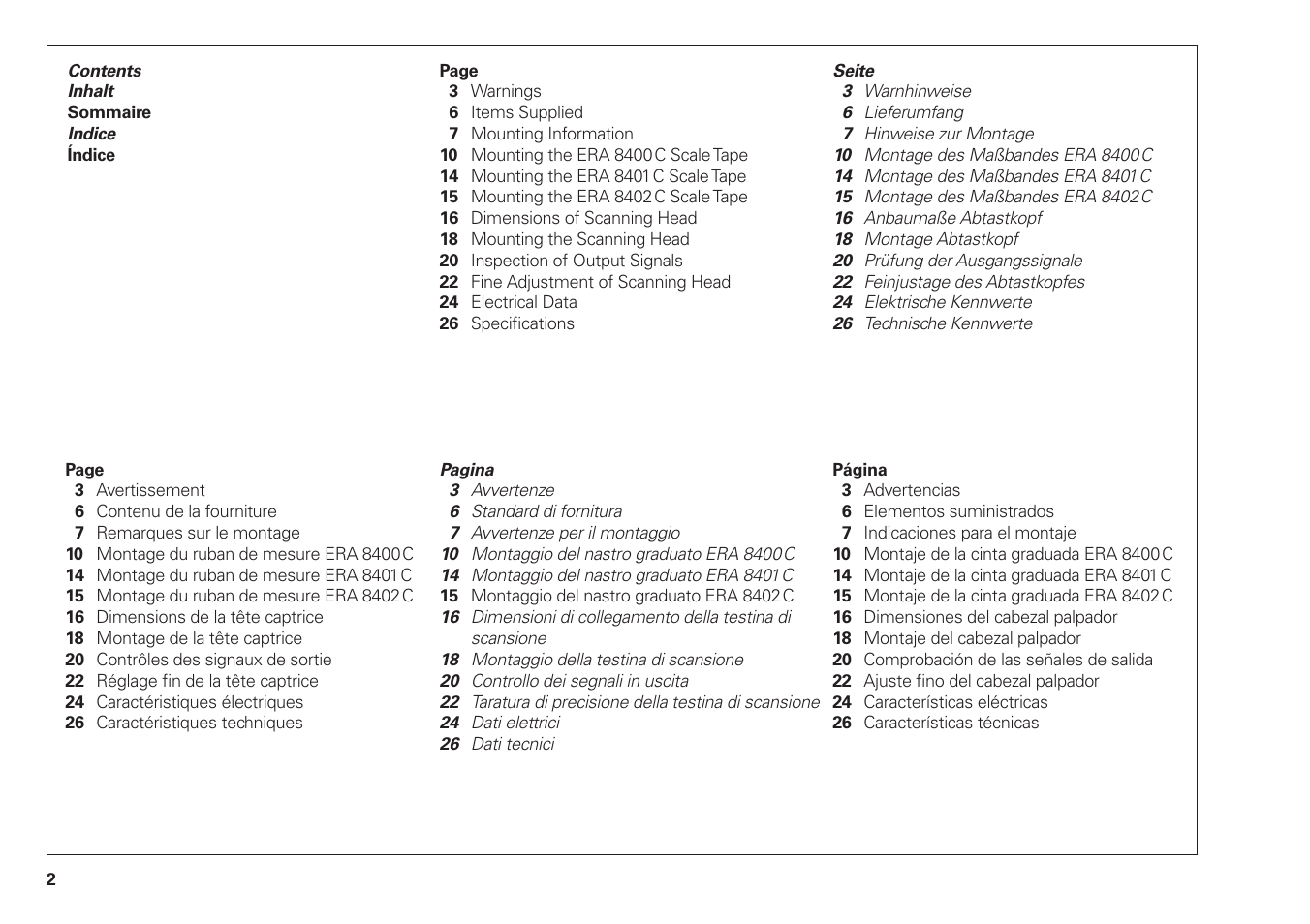 HEIDENHAIN ERA 8000 series User Manual | Page 2 / 28