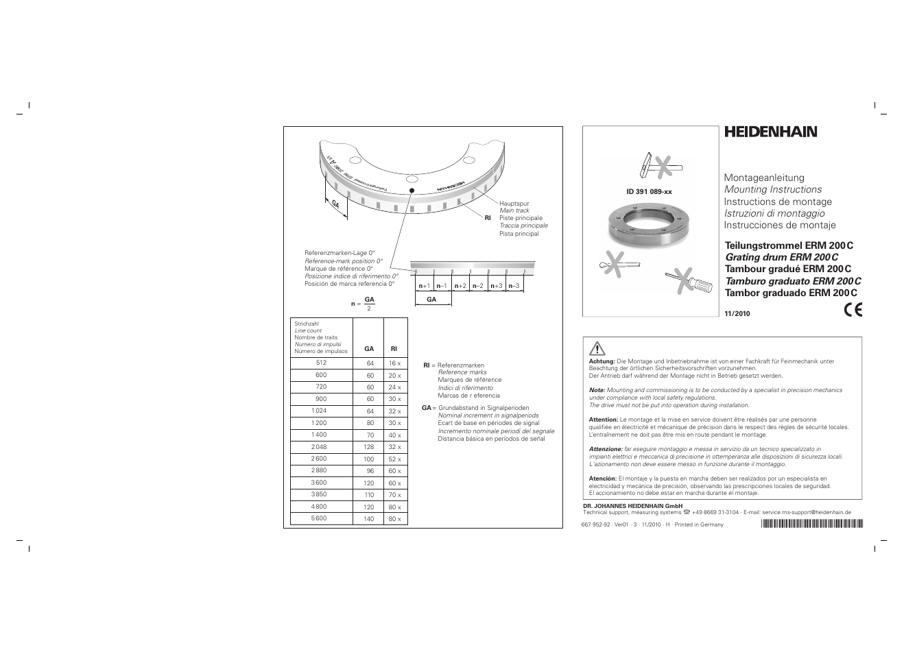 HEIDENHAIN AK ERM 200C User Manual | 2 pages