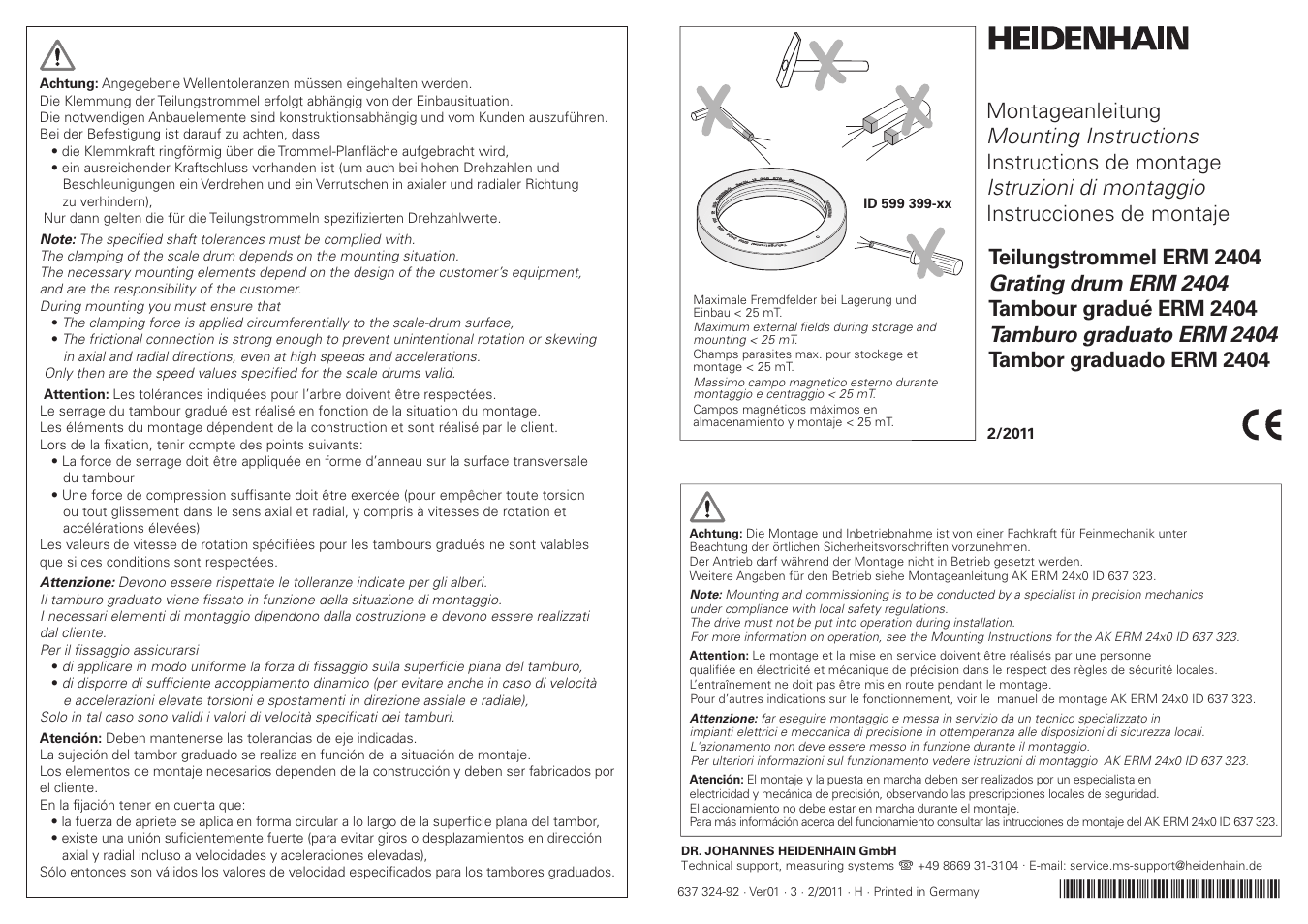 HEIDENHAIN ERM 2404 User Manual | 2 pages