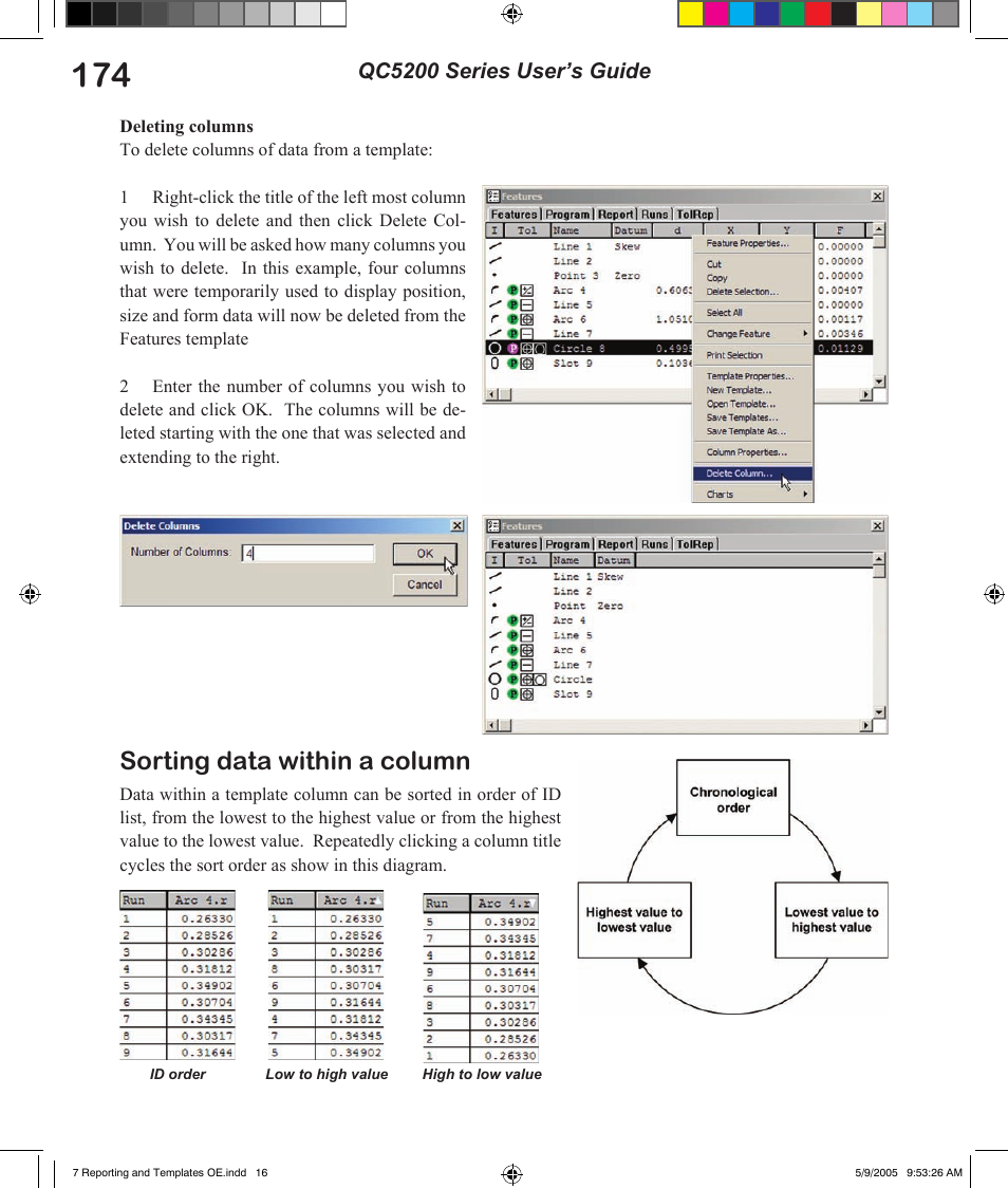 Sorting data within a column | HEIDENHAIN IK 5294 User Manual | Page 194 / 341