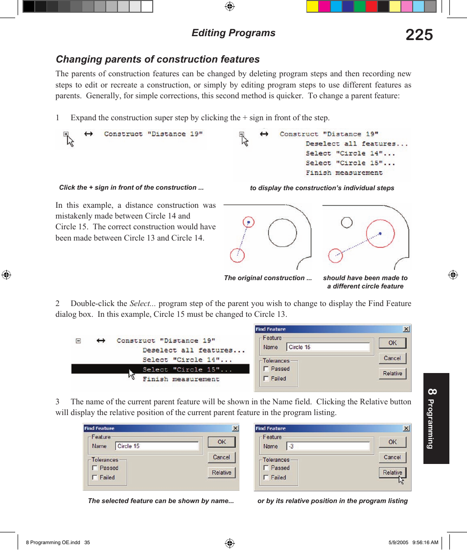 Changing parents of construction features, Editing programs | HEIDENHAIN IK 5294 User Manual | Page 245 / 341