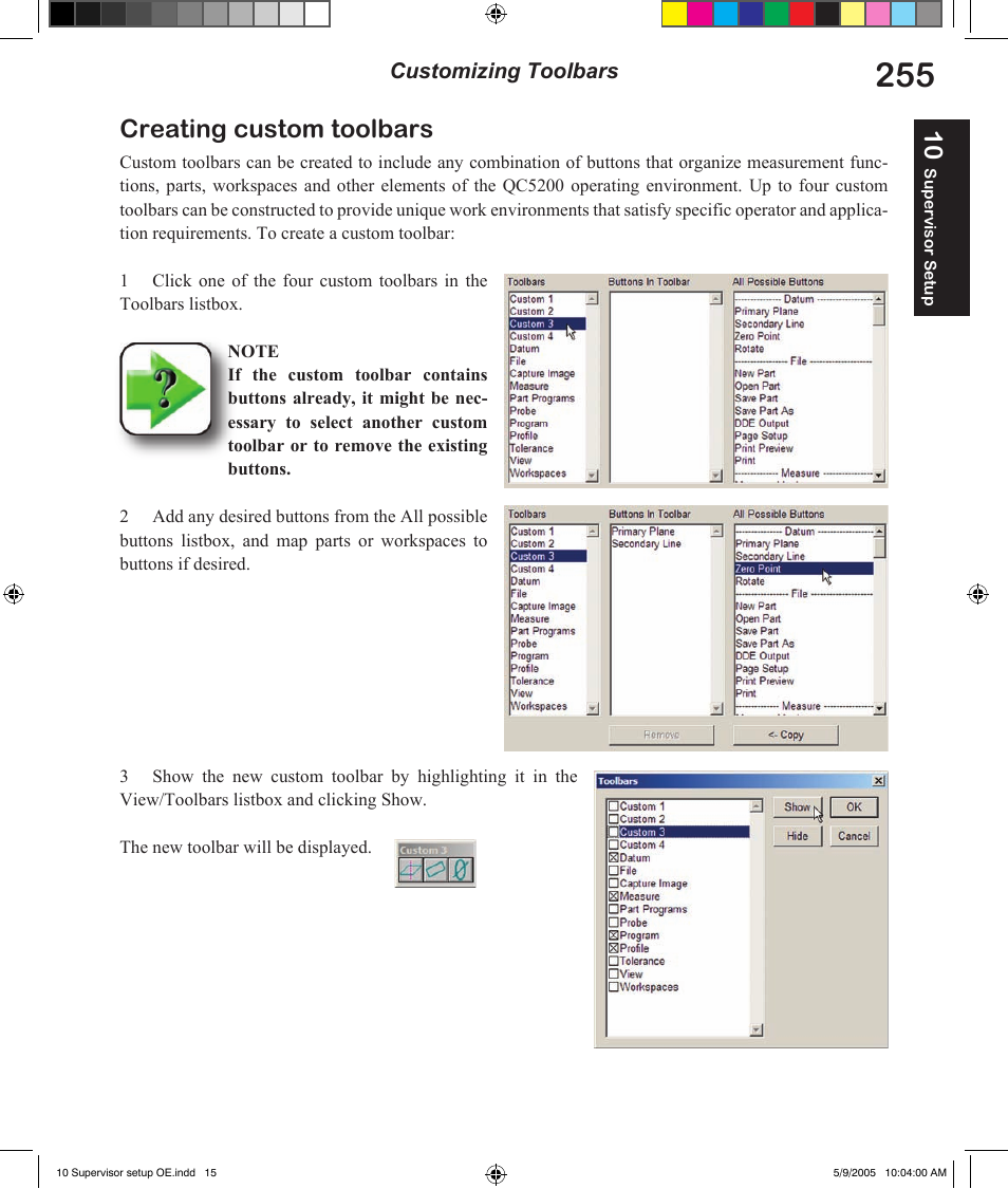 Creating custom toolbars | HEIDENHAIN IK 5294 User Manual | Page 275 / 341