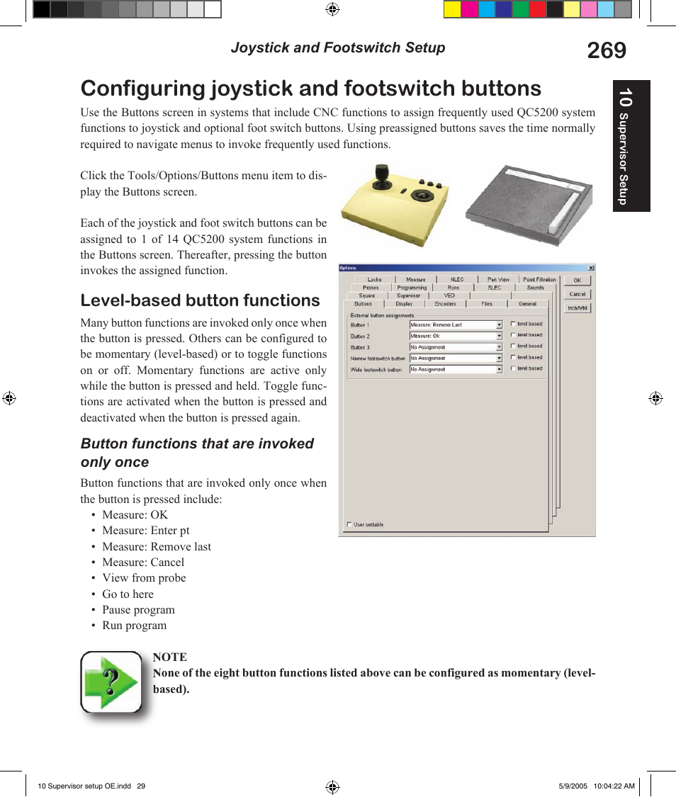 Configuring joystick and footswitch buttons, Level-based button functions | HEIDENHAIN IK 5294 User Manual | Page 289 / 341