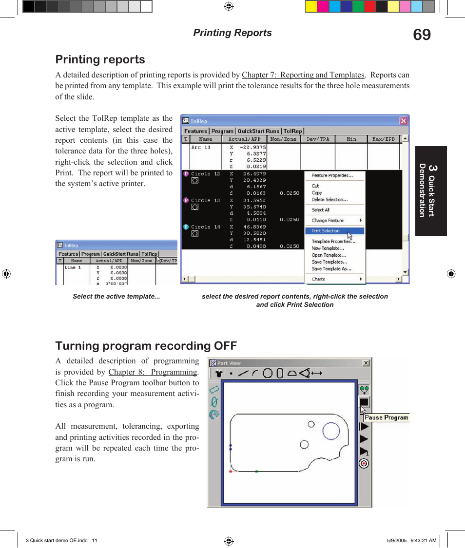 Printing reports, Turning program recording off | HEIDENHAIN IK 5294 User Manual | Page 89 / 341