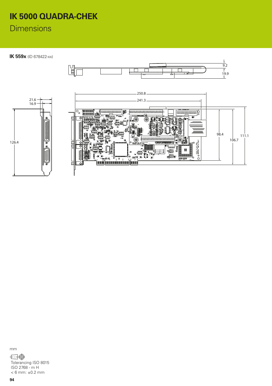 Ik 5000 quadra-chek, Dimensions | HEIDENHAIN IK 5294 Installation User Manual | Page 94 / 98