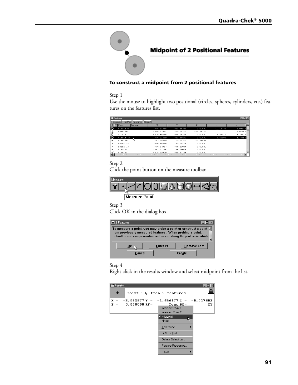 To construct a midpoint from 2 positional features | HEIDENHAIN IK 5293 User Manual | Page 105 / 407