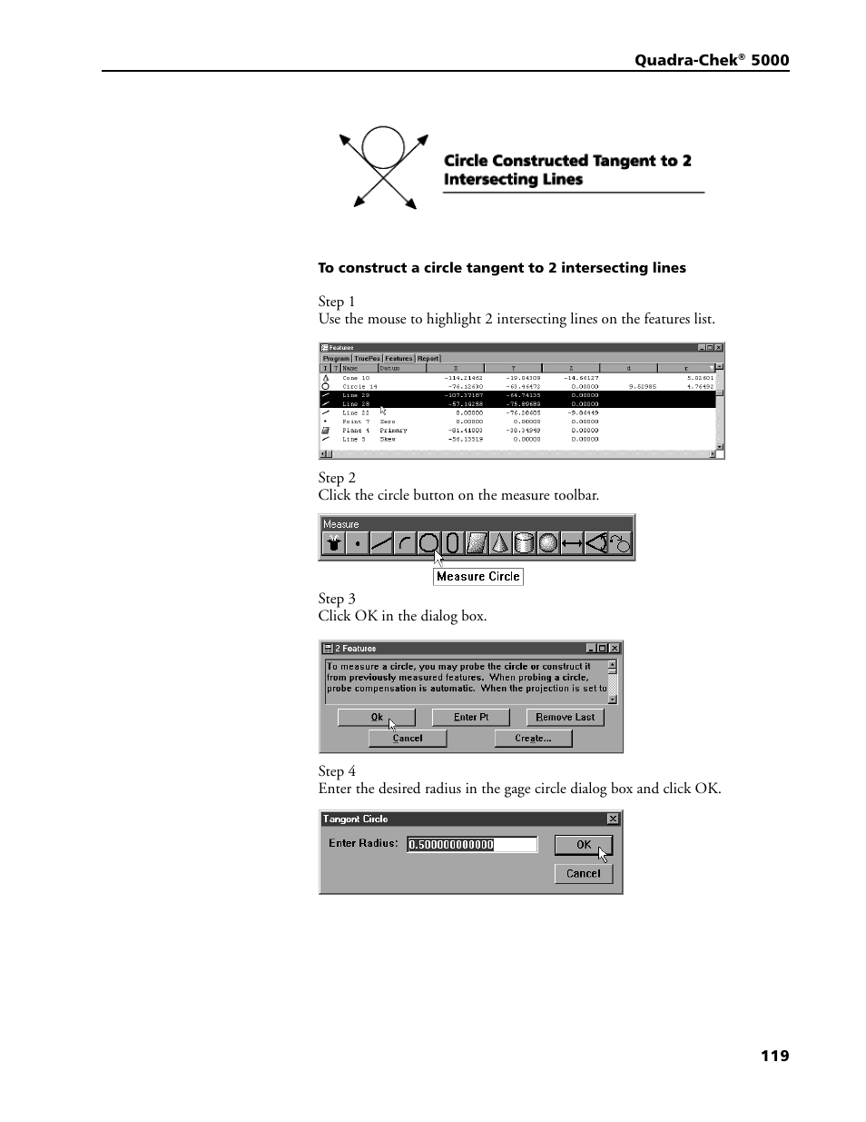 To construct a circle tangent to 2 intersecting li | HEIDENHAIN IK 5293 User Manual | Page 133 / 407