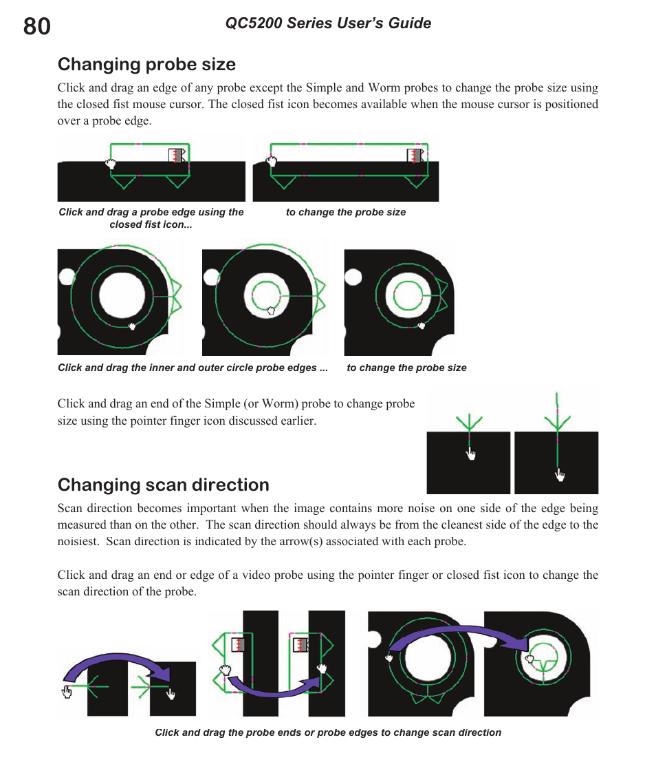 Changing probe size, Changing scan direction | HEIDENHAIN IK 5494-2D User Manual | Page 102 / 411