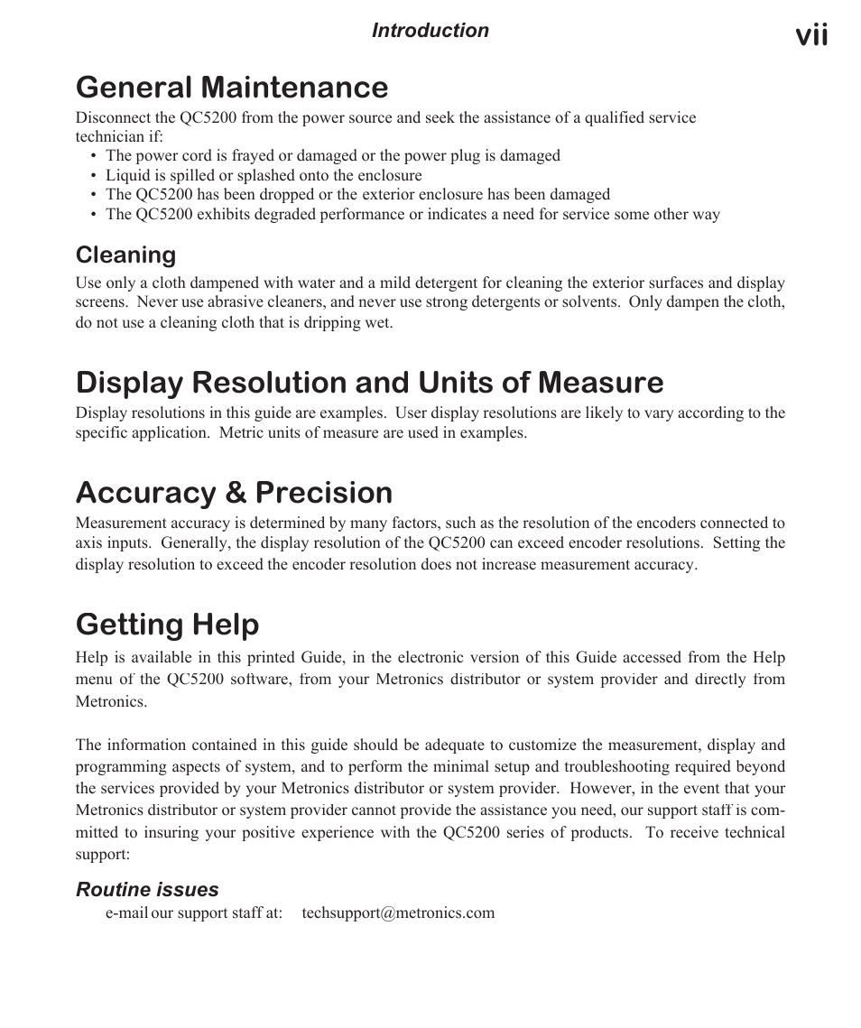 General maintenance, Display resolution and units of measure, Accuracy & precision | Getting help, Cleaning | HEIDENHAIN IK 5494-2D User Manual | Page 11 / 411