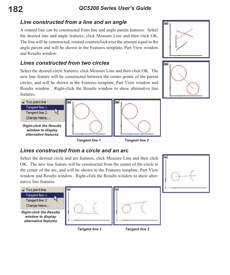 Lines constructed from two circles, Lines constructed from a circle and an arc | HEIDENHAIN IK 5494-2D User Manual | Page 204 / 411
