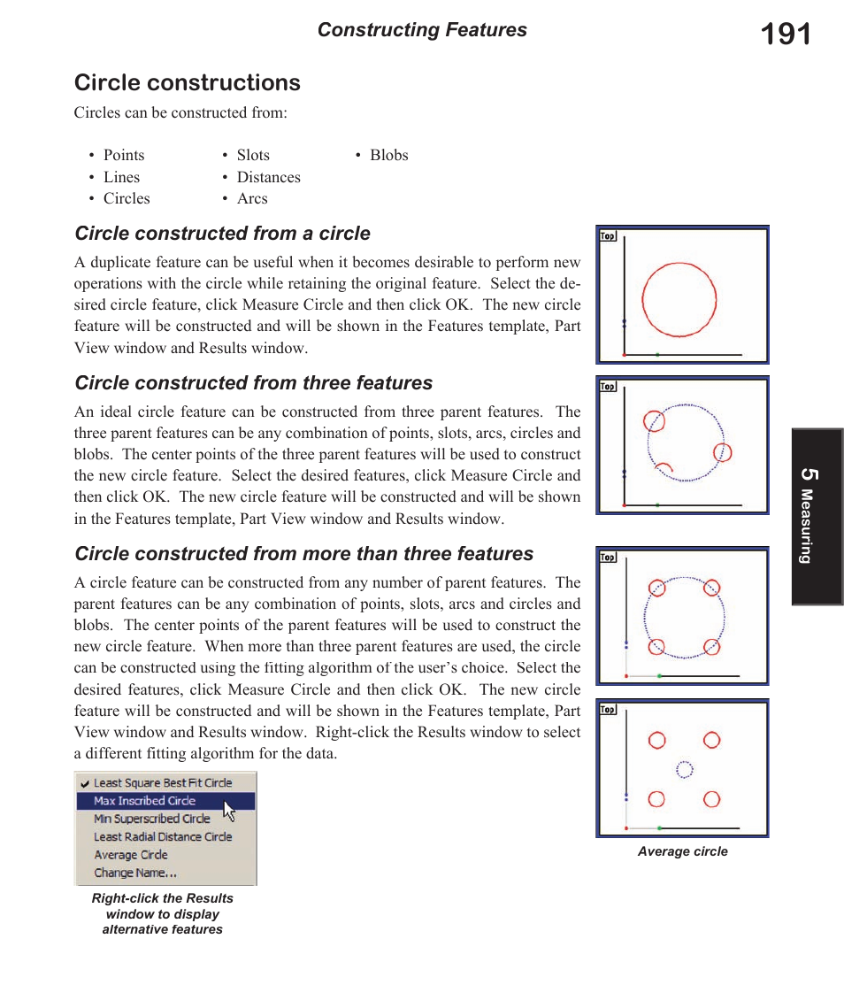 Circle constructions | HEIDENHAIN IK 5494-2D User Manual | Page 213 / 411