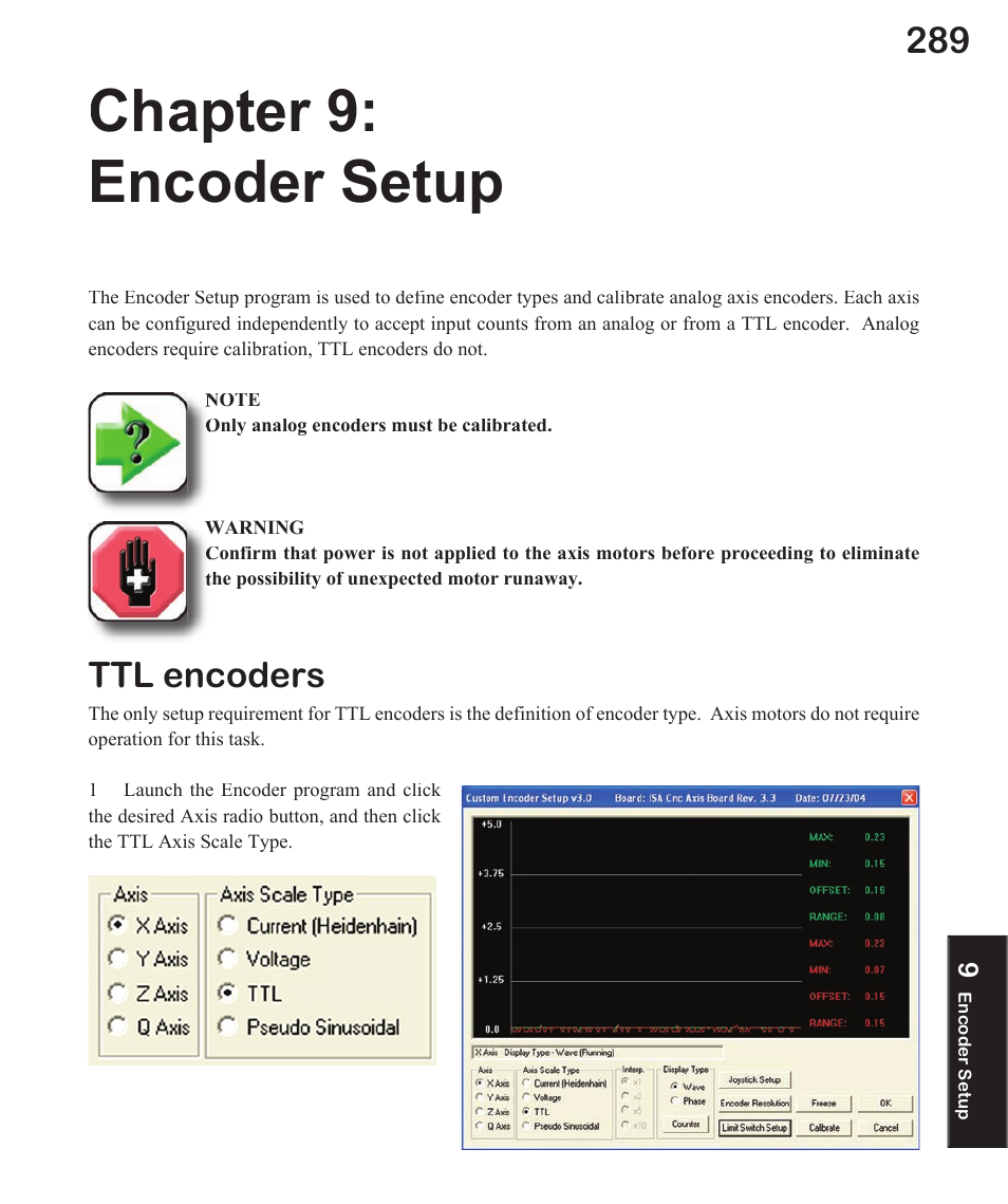 Chapter 9: encoder setup, Ttl encoders | HEIDENHAIN IK 5494-2D User Manual | Page 311 / 411