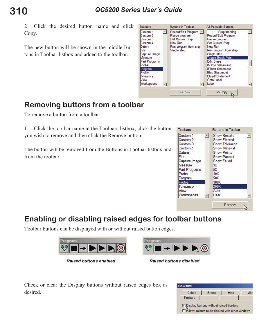 Removing buttons from a toolbar | HEIDENHAIN IK 5494-2D User Manual | Page 332 / 411