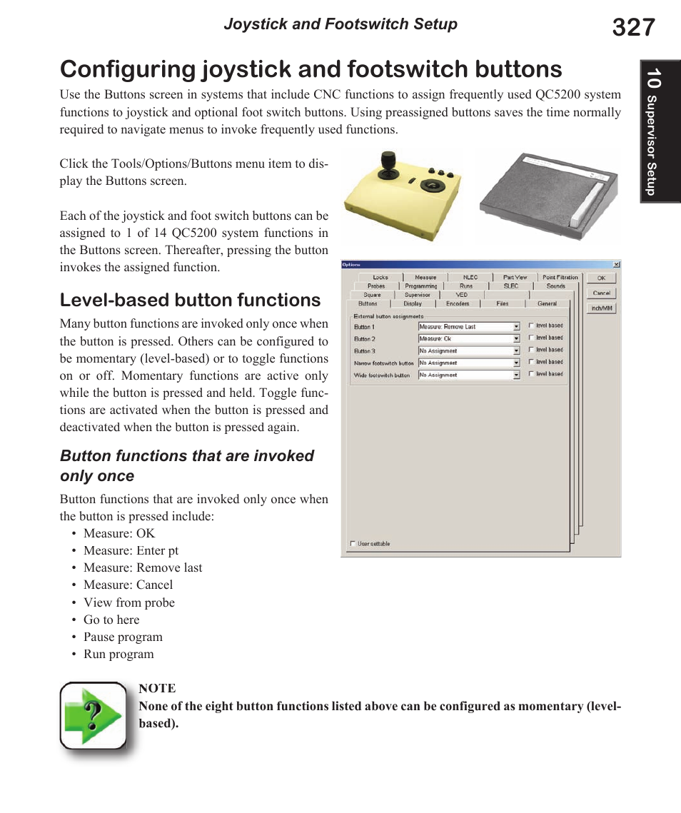 Configuring joystick and footswitch buttons, Level-based button functions | HEIDENHAIN IK 5494-2D User Manual | Page 349 / 411