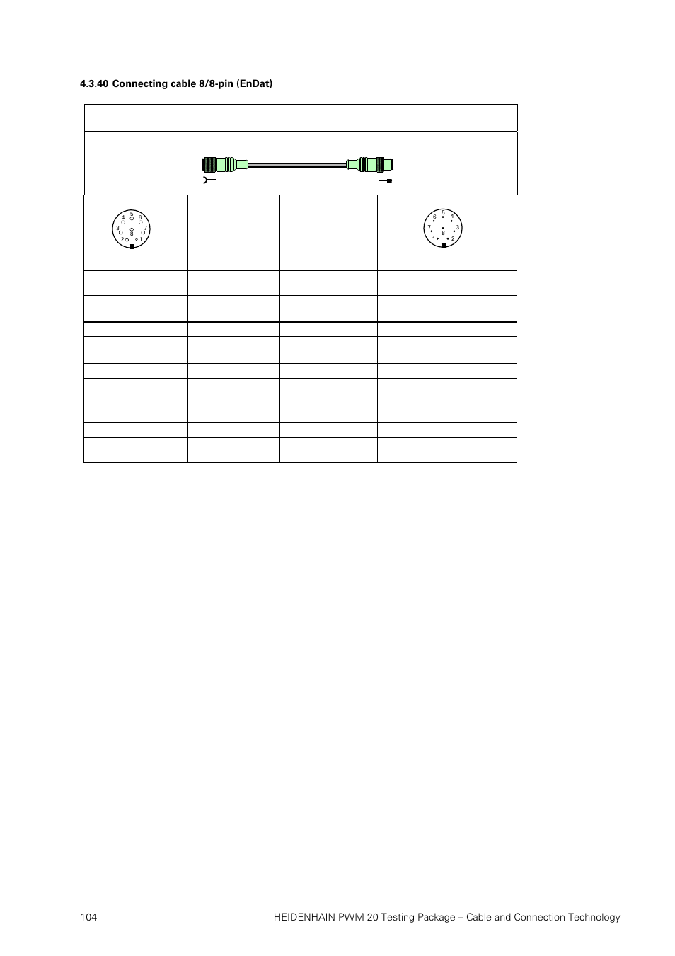 40 connecting cable 8/8-pin (endat) | HEIDENHAIN PWM 20 User Manual | Page 103 / 163
