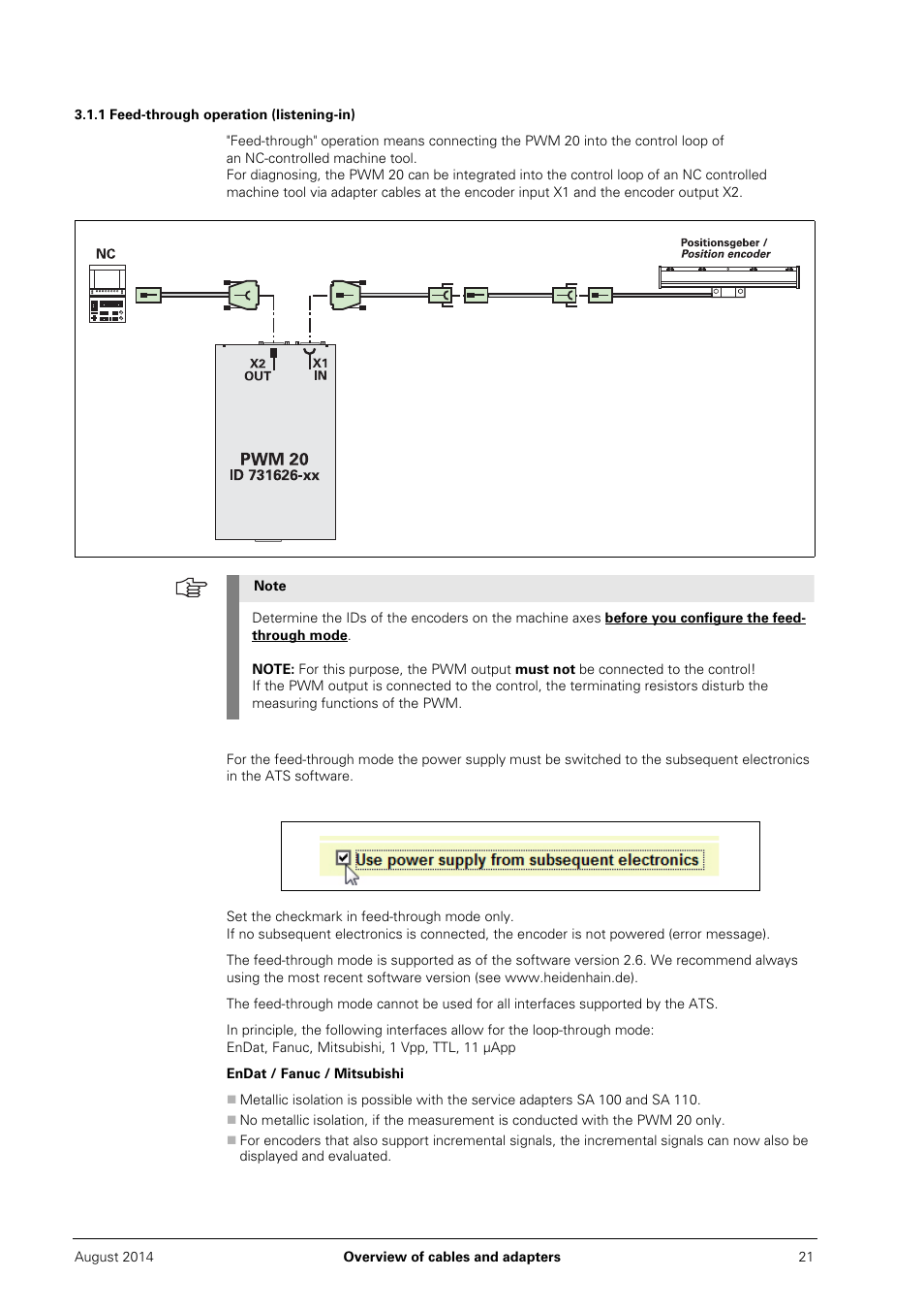 1 feed-through operation (listening-in) | HEIDENHAIN PWM 20 User Manual | Page 20 / 163