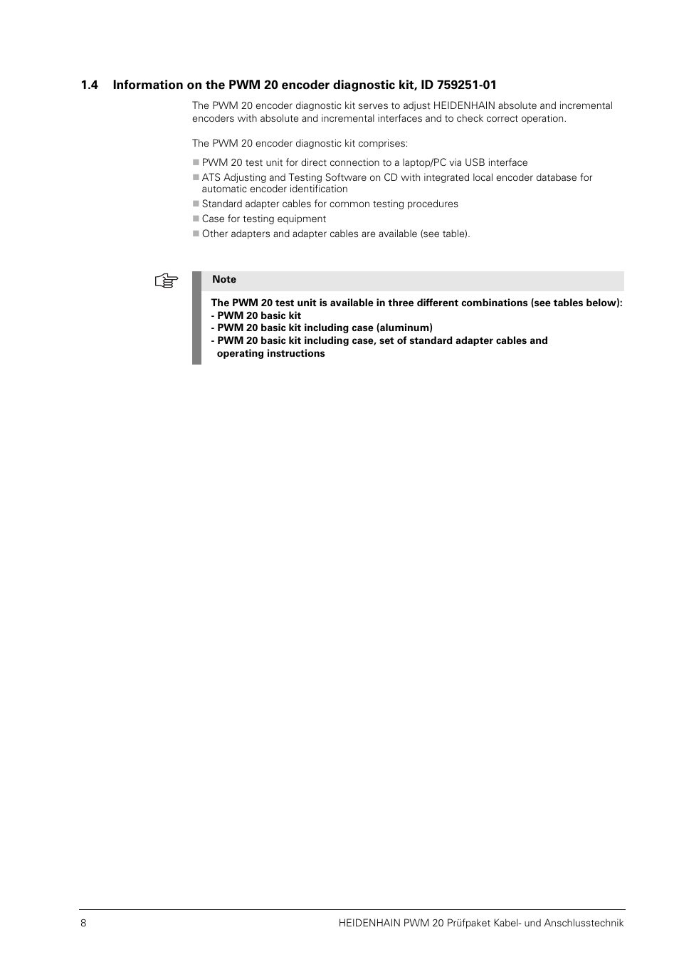 HEIDENHAIN PWM 20 User Manual | Page 7 / 163