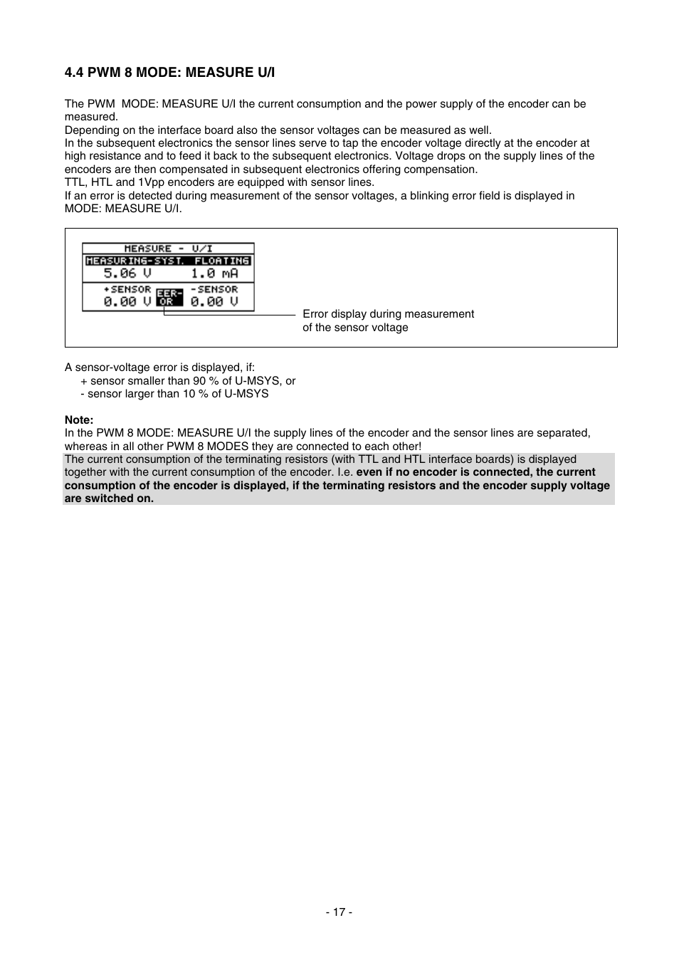 4 pwm 8 mode: measure u/i | HEIDENHAIN PWM 8 User Manual | Page 17 / 90